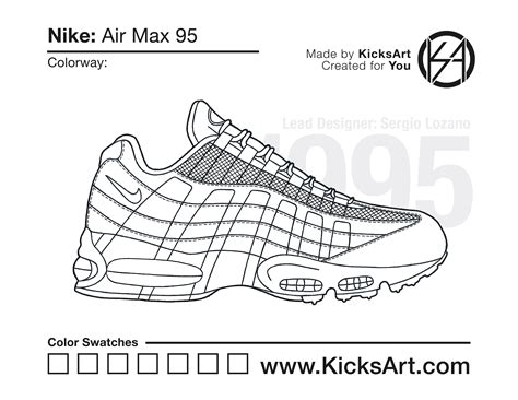 nike 95 kleurplaat|Nike Air Max 95 Sneaker Coloring Pages .